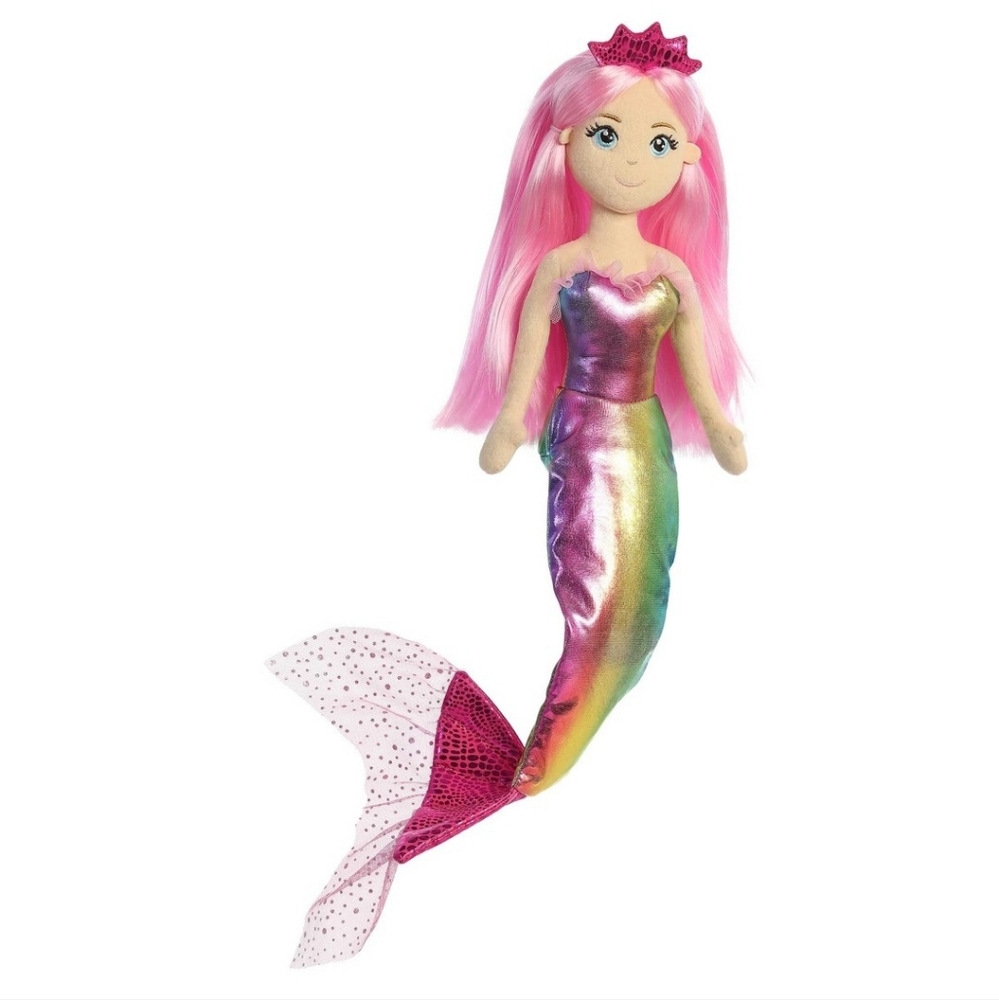 Aurora Sea Sparkles 18" Nanda Mermaid Pink Stuffed Doll